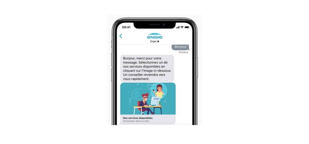 Visuel de l'interface Apple Busines Chat