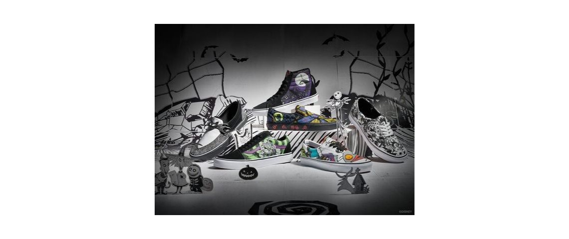 Vans et Disney lancent une nouvelle collection etrange noël de monsieur jack visuel de la nouvelle collection de vans en partenariat avec Disney autour de l'univers de l'Etrange Noël de monsieur Jack de Tim Burton
