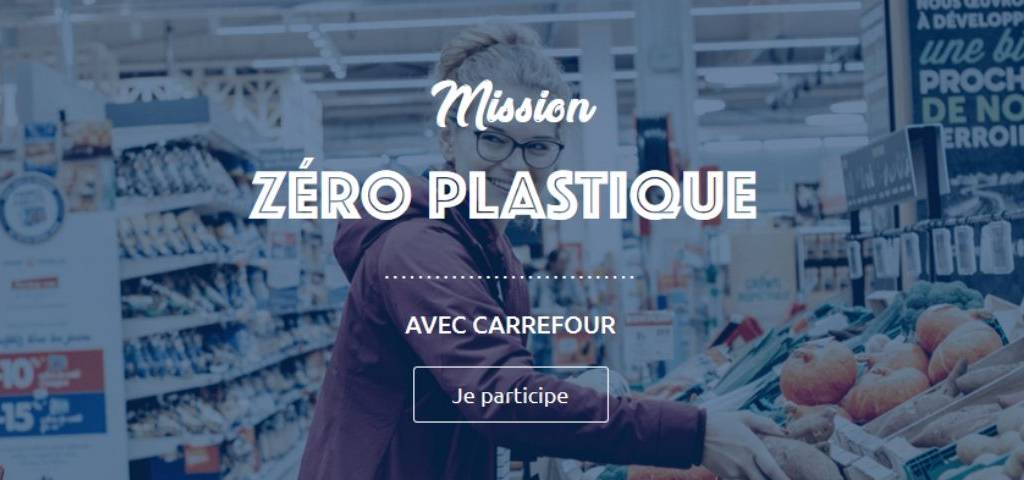 Capture 'écran de la plateforme participative de Carrefour : « Mission zéro plastique »