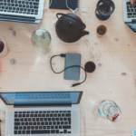 bureau de travail vu de haut