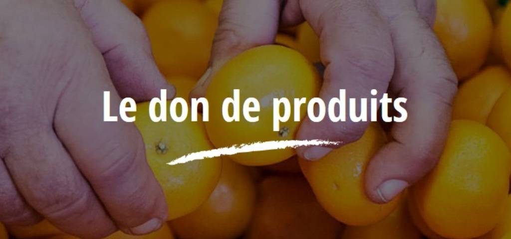 Visuel avec l'inscrption le don de produits