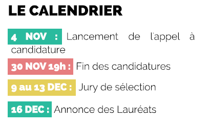 Date principales pour l'appel à candidature de la cité fertile