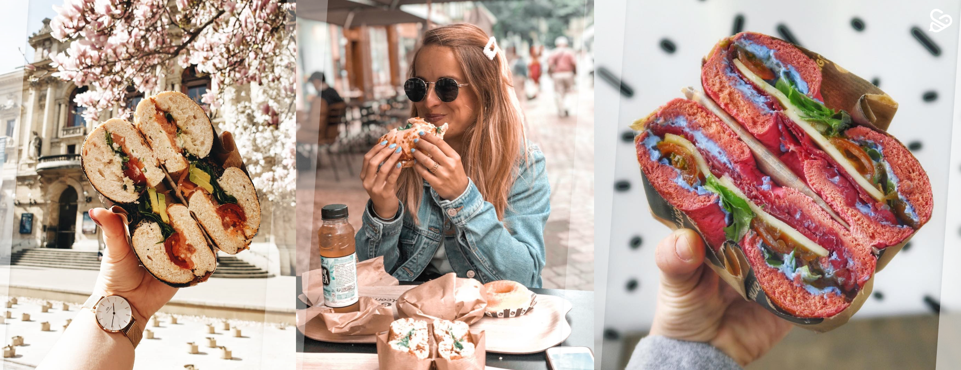 3 femmes mangent un bagel