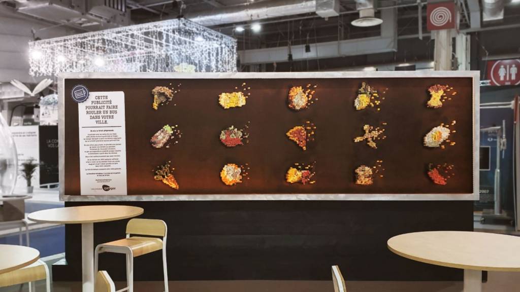 Visuel de la publicité composée de reste de repas