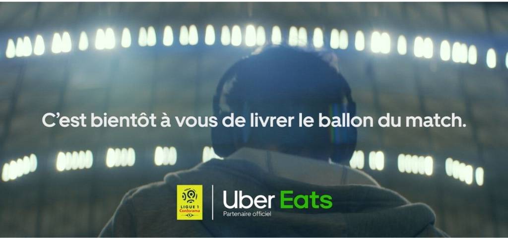 Capture de la campagne Uner eats : c'est bientôt à vous de livrer le ballon du match
