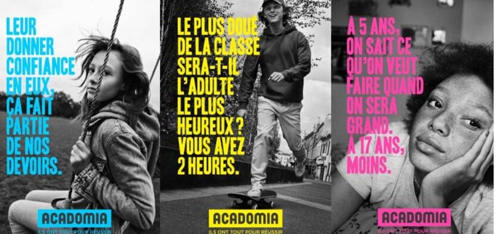 Visuel de la campagne de communication Acadomia