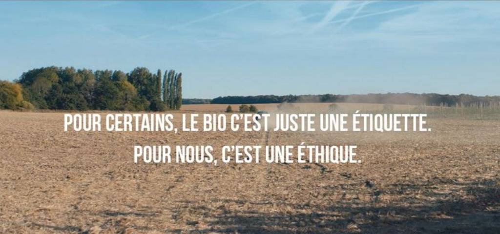 Slogan de Synadis : Pour certains le bio c'est juste une etiquette. Pour nous c'est une éthique