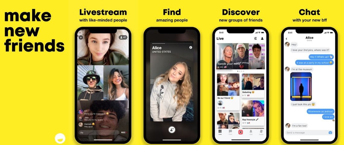 Mark Zuckerberg et Jeff Bezos investissent dans Yubo, le réseau social français Cature d'écran de l'application Yubo