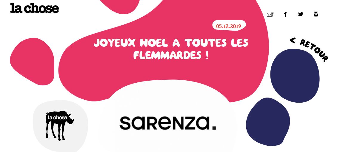 cSarenza et son agence La Chose souhaitent un joyeux Noël à toutes les flemmardes avec un nouveau film Jooyeux Noël à toutes les flemmardes