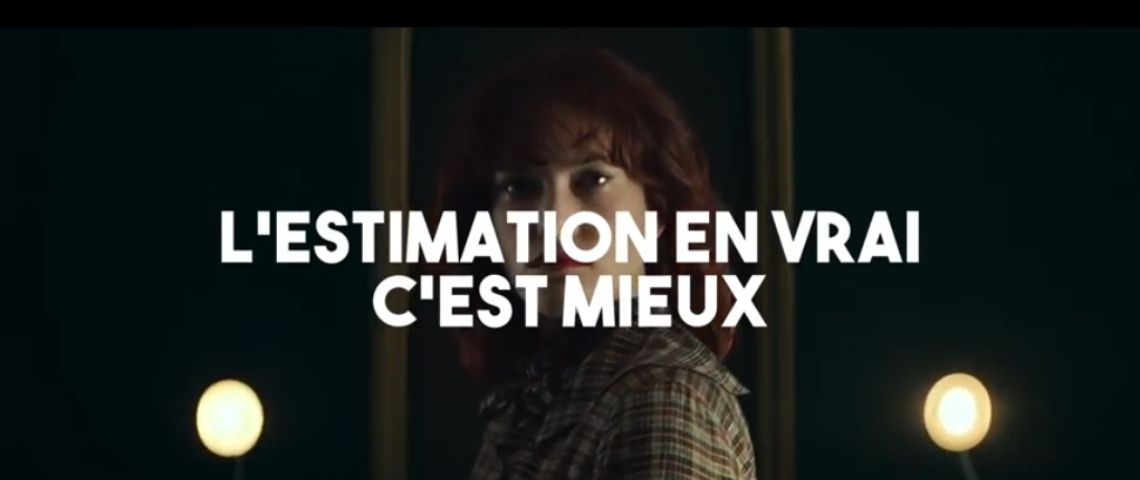 Josiane lance une campagne cashpour Guy Hoquet : on ne va pas se mentir Capture d'écran de la campagne de Guy Hoquet : l'estimation en vrai c'est mieux