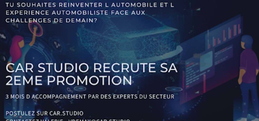 flyer annoncant le recrutement de la 2ème promotion de CarStudio