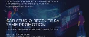 flyer annoncant le recrutement de la 2ème promotion de CarStudio