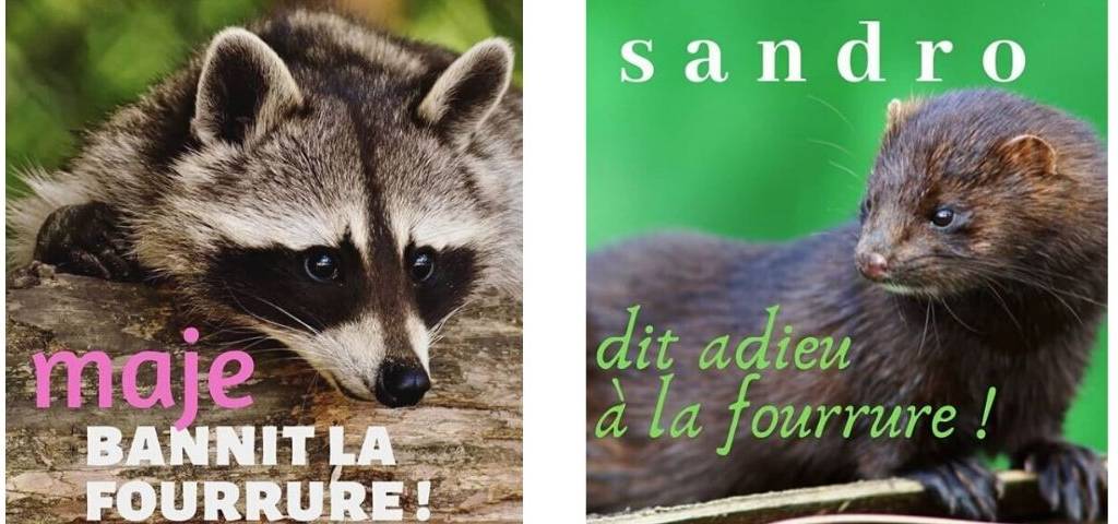 Visuel de la Peta : Maje, bannit la fourrue ! et Sandro dt adieu à la fourrure