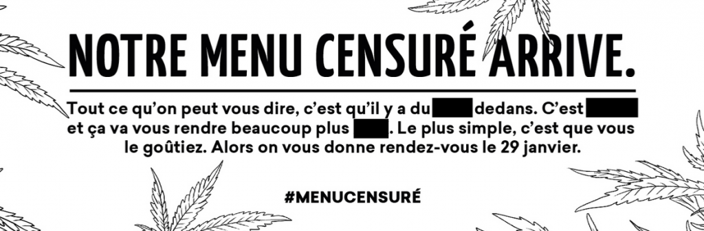 Capture d'écran du site Foodchéri annoncant le #menucensuré