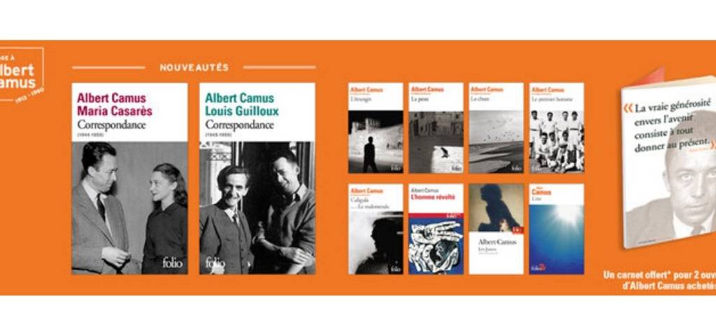 Capture d'écrtan des couvertures de livres d'Albert Camus