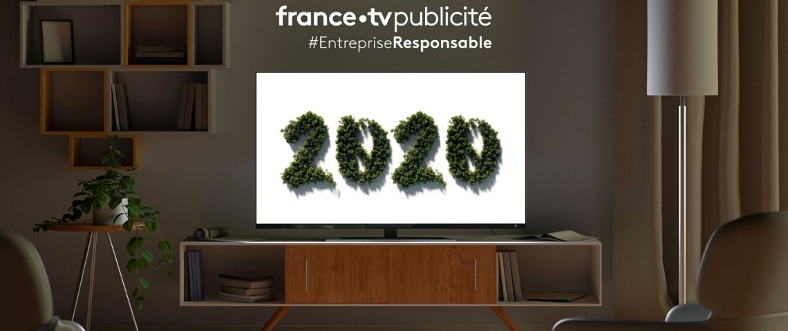 FranceTV Publicité propose aux annonceurs un arrondi solidaire B-to-B au profit d’associations Logo France TVpublicité avec l'année 2020 en verdure