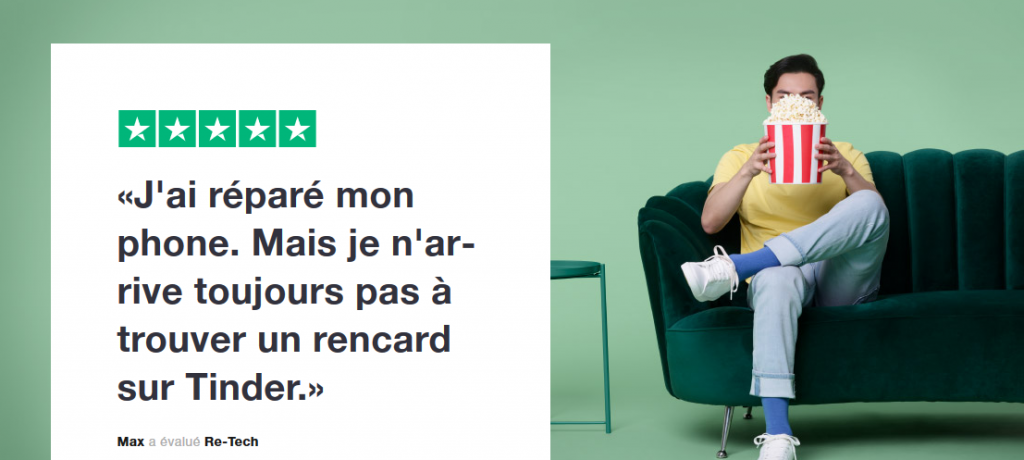 Capture d'écran d'un commentaire sur Trustpilot