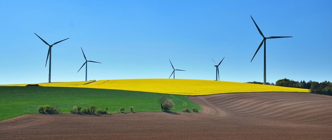 EcoVadis start-up française, annonce une levée de fonds de 200 millions de dollars Partners pour accélérer l’adoption de sa plateforme de notation RSE Champ avec des éoliennes dans le fond