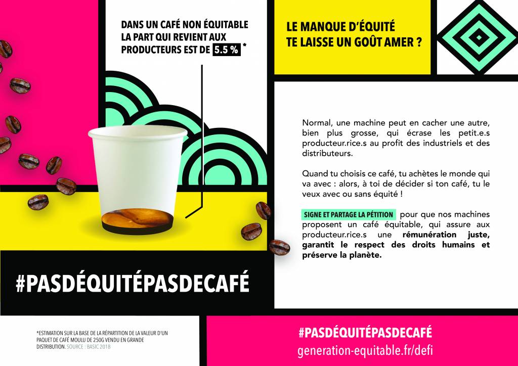 Affihe de la campagne #pasdéquitépasdecafé