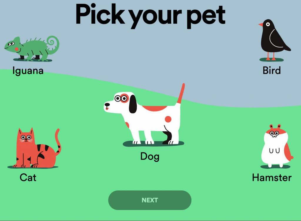 Capture d'écran de l'interface Pet Playslits