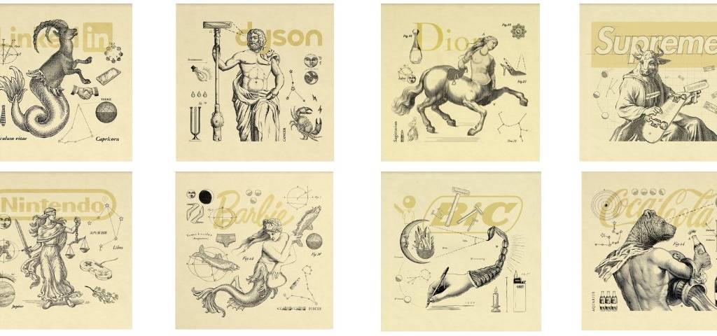 Visuel des signes astrologiques des grandes marques selon We are social