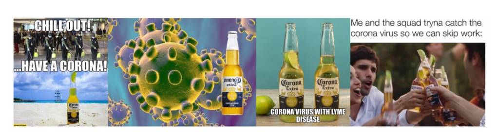 Memes sur la bière Corona et le Coronavirus
