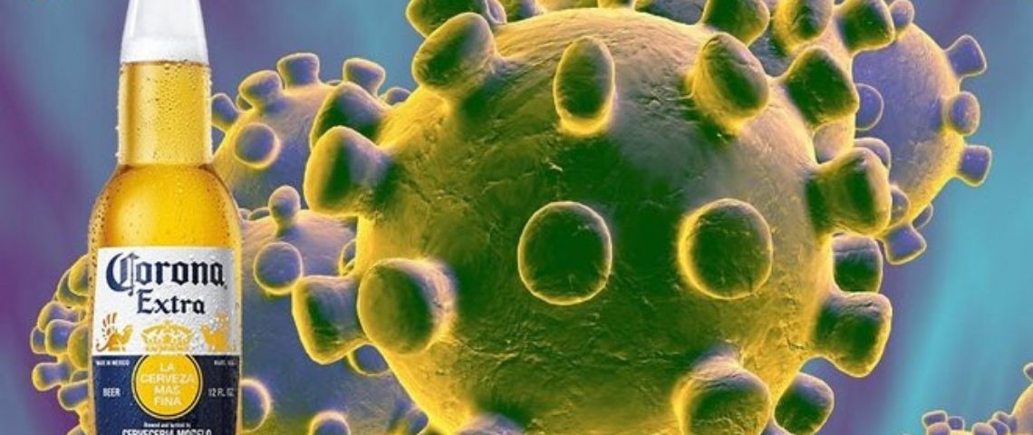 Ce n'est plus une blague, la bière Corona souffre vraiment de son association avec le coronavirus Bouteille de Corona entourée de virus