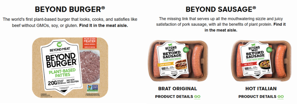 Visuel du Beyond Burger et Des Beyond Sausage