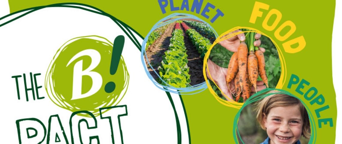 Le Groupe Bonduelle franchit une étape supplémentaire et s’engage sur des objectifs environnementaux et sociétaux majeurs Visuel du logo TheB! Pact