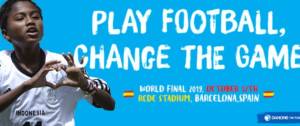 Slogan Danone Nations Cup, Play Football change the Game