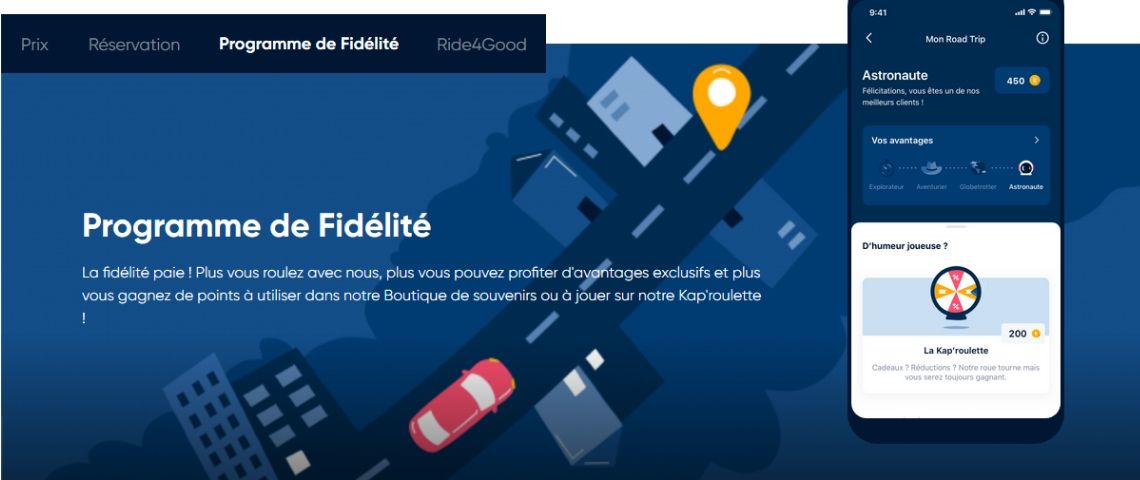 Capture d'écran du site Kapten