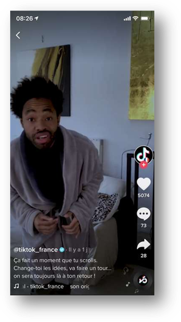 Mode sécurité famille de l'appli TikTok