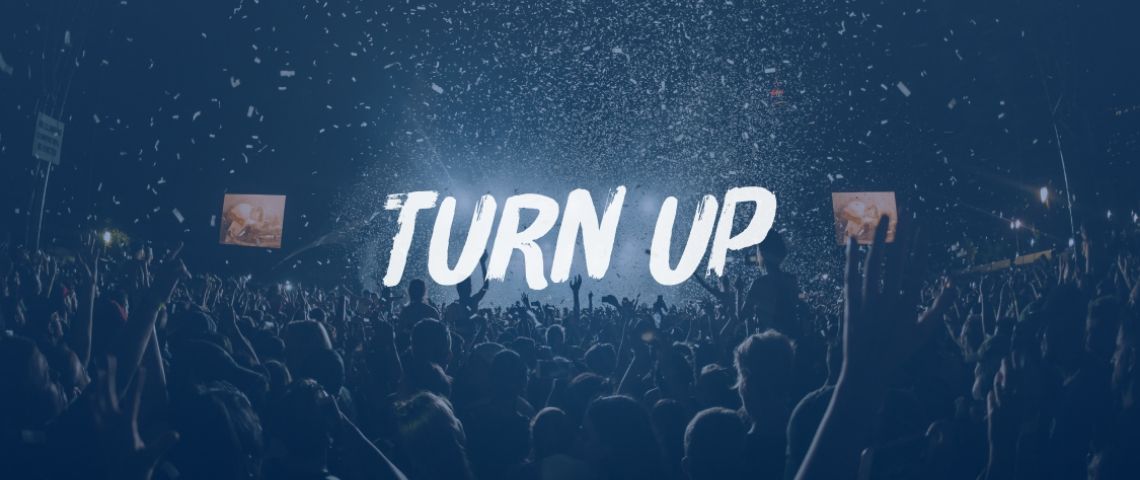 Turn Up une application de rencontre en milieu festif qui permet de matcher en fonction de ses préférences musicales Logo Turn Up