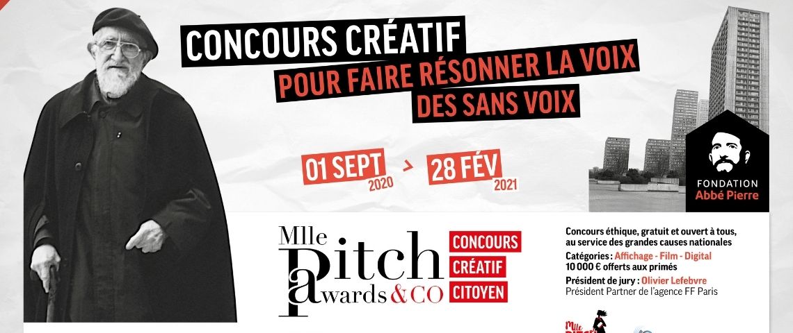 Mlle Pitch lance les Mlle Pitch Awards & Co et s’engage aux côtés de la fondation abbé pierre pour faire entendre la voix des sans voix Affiche des Mlle Pitch Awards & Co
