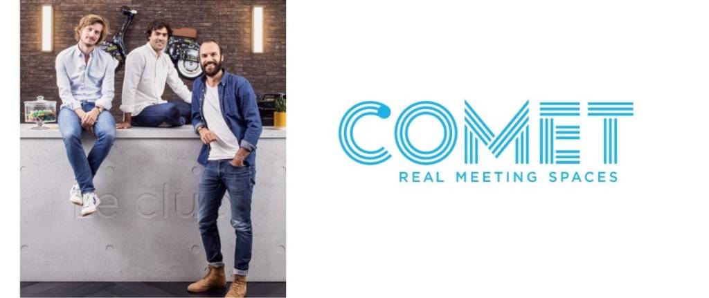 Logo et fondateurs de Comet Meetings