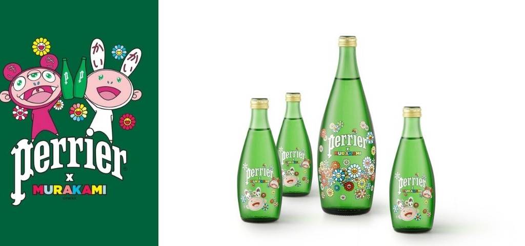 Bouteille Perrier sérigraphiées par Takashi Murakami