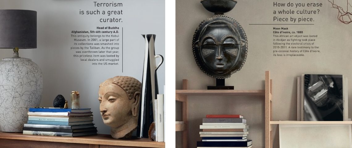 L’UNESCO révèle la face cachée du trafic de biens culturels dans une campagne internationale créée par l'agence DDB Paris Affiche de la campagne de l'UNESCO : Le vrai prix de l'Art