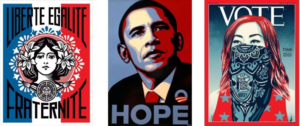 Affiches de l'artiste Obey, Shepard Fairey, Hope et Marianne