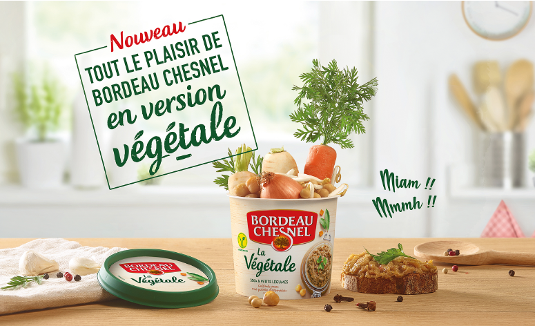 Affiche avec un pot de rillettes duquel sortent des légumes