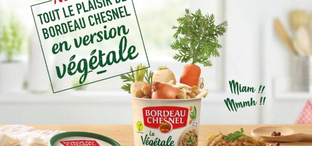 Affiche avec un pot de rillettes duquel sortent des légumes