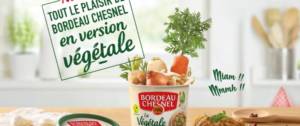 Affiche avec un pot de rillettes duquel sortent des légumes
