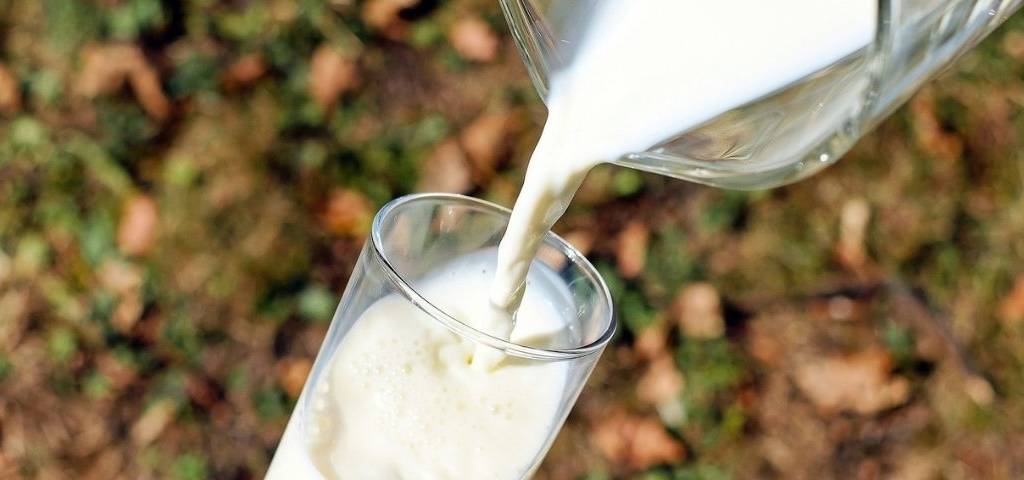 Lait versé dans un verre