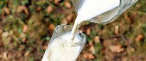 Lait versé dans un verre