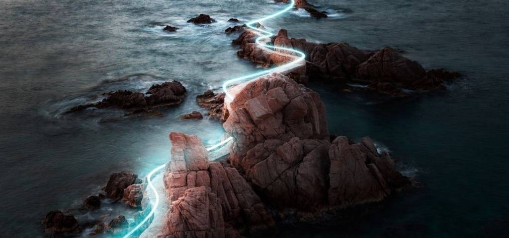 Route éclairée