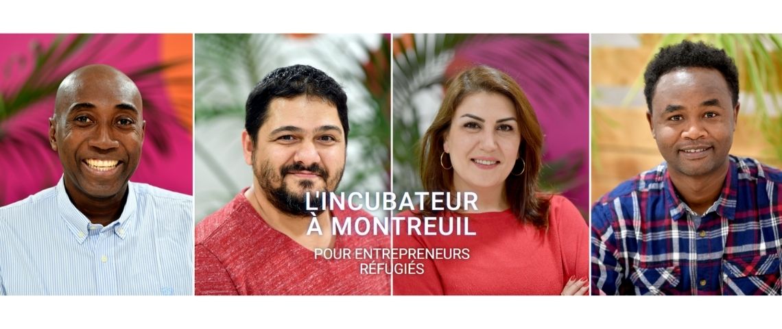 Recrutement de la 3ème propotion de L'incubateur à Montreuil dans le cadre de son programme d'accompagnement pour les entrepreneurs réfugiés 4 réfugés entrepreneurs qui ont été accompagné par l'incubateur à Montreuil