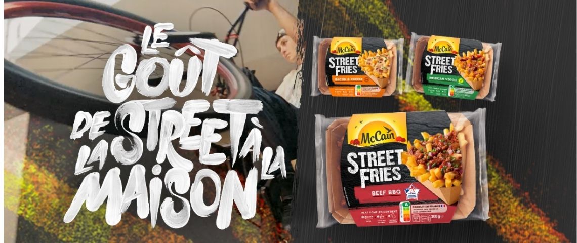 Campagne communication pour le lancement de Street Fries de McCain crée par Gad et MediaCom Visuel de la campagne McCain