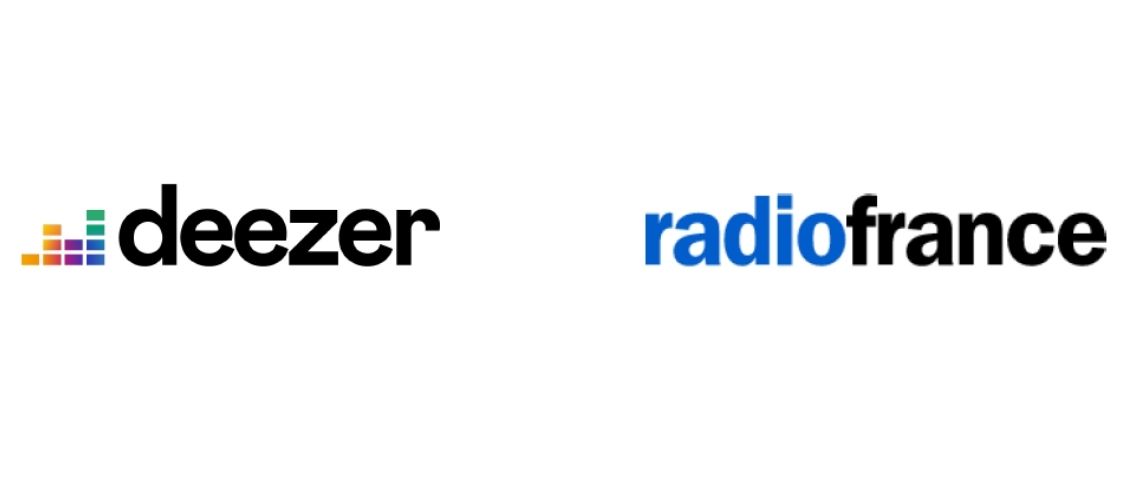 Nouvel accord pour la distribution des podcasts Radio France, entre Deezer et Radio France Logos de radio France et Deezer