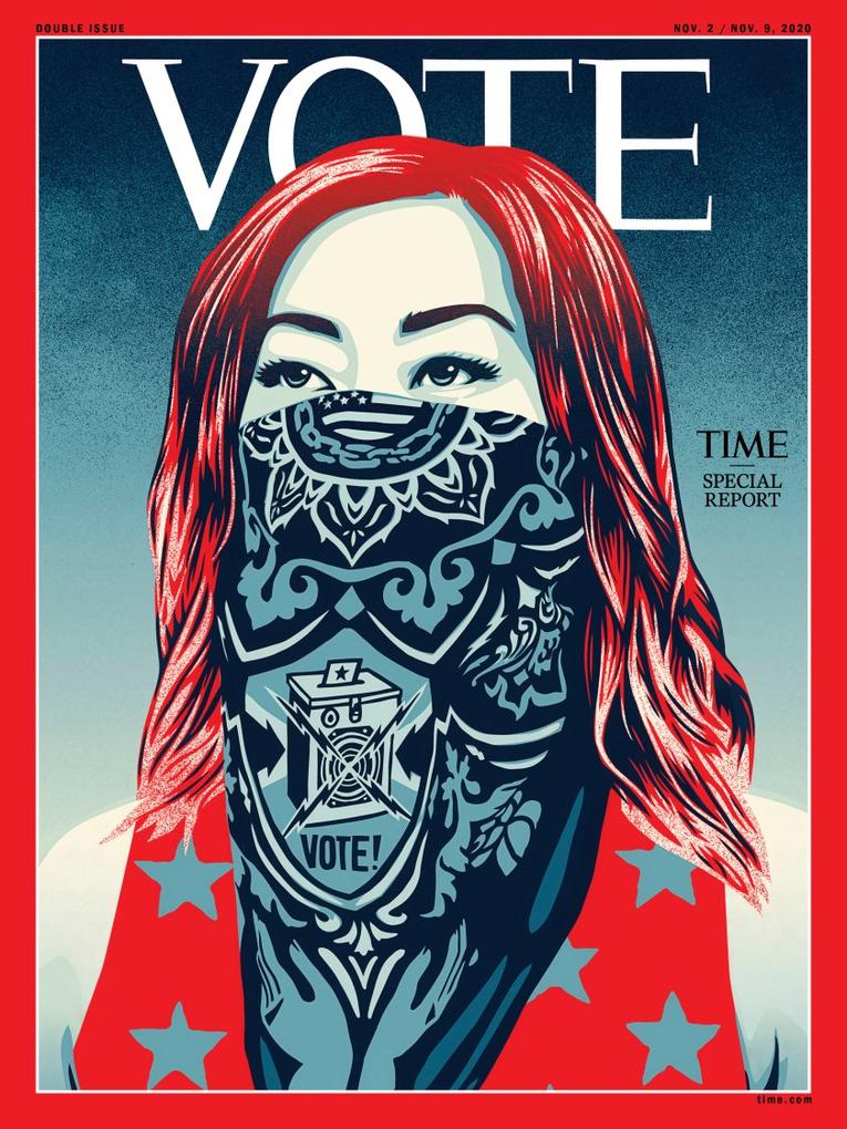 Une du time magazine réalisée par l'artiste Obey