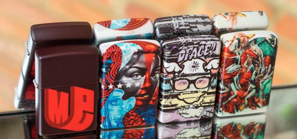 La marque de briquet Zippo s'associent avec le street artist D*Face, pour le lancement de son innovation 540 color