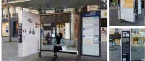 Affichage de la campagne #justeunmur sur les abribus